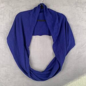 100% Cashmere Blue Round Scarf Ann Taylor Quiet Luxury Sustainable